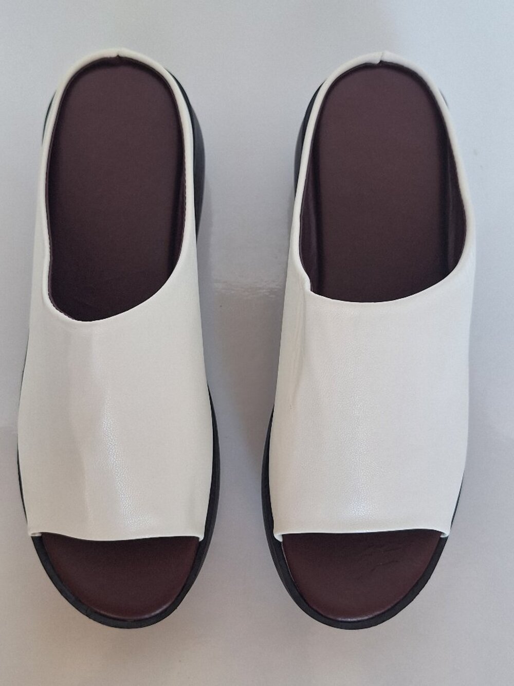 Platform Mule Slip-On Shoes with Peep Toe Size 9